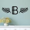 Leaf Monogram wall quotes vinyl lettering wall decal personal personalized custom family name leaves 