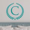Ivy Wreath with monogram initial wall quotes vinyl lettering wall decal personal personalized custom family name