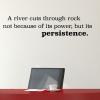 A river cuts through rock not because of its power, but its persistence. wall quotes vinyl decal office home desk professional motivation
