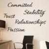 Committed Trust Relationships Passion Stability wall quotes vinyl lettering wall decal office professional workspace workplace hr breakroom motivational word wall