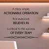 A clear, simple, actionable operation that everyone believes-in is critical to the success of every team wall quotes vinyl lettering wall decal office professional desk quote