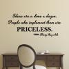 Ideas are a dime a dozen. People who implement them are priceless. Mary Kay Ash wall quotes vinyl lettering wall decal office professional desk office space workplace break room