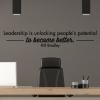 Leadership is unlocking people's potential to become better - Bill Bradley wall quotes vinyl lettering wall decal home decor office professional management leader