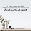 What gets measured gets done, what gets measured and fed back gets done well, what gets rewarded gets repeated. wall quotes vinyl lettering wall decal home decor office testing 