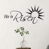 He is risen wall quotes vinyl lettering wall decal home decor religious faith easter resurrection sunburst