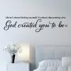 Life isn't about finding yourself, it's about discovering who God created you to be wall quotes vinyl lettering wall decal home decor religious faith christian church bible