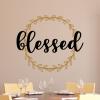 blessed with wreath {2-color} wall quotes vinyl lettering wall decal home decor vinyl stencil religious faith christian 