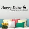 Happy Easter everybunny is welcome with bunny wall quotes vinyl lettering wall decal home decor seasonal spring rabbit pun entry entryway