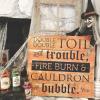 Double, double toil and trouble; fire burn & cauldron bubble wall quotes vinyl lettering home decor vinyl stencil halloween witch macbeth shakespeare 