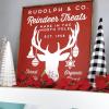 Rudolph & Co. Reindeer Treats Made in the north pole est 1958 finest quality organic blend 5¢ each wall quotes vinyl lettering wall decal home decor vinyl stencil vintage sign christmas holiday seasonal xmas
