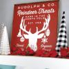 Rudolph & Co. Reindeer Treats Made in the north pole est 1958 finest quality organic blend 5¢ each wall quotes vinyl lettering wall decal home decor vinyl stencil vintage sign christmas holiday seasonal xmas