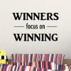 Winners Focus On Winning wall quotes vinyl lettering wall decal sports inspiration sport win winning team baseball basketball soccer gymnastics volleyball football golf