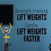 Strength training? Lift weights. Cardio? Lift weights faster wall quotes vinyl lettering wall decal home decor gym home workout working out weights weightlifting crossfit