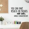 Results or Excuses Wall Quote Decall vinyl hanging home decor vinyl stencil results excuses work hard home gym workout inspiration