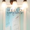 Hello gorgeous wall quotes vinyl lettering wall decal home decor style confidence mirror bathroom good morning