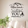 This land was made for you and me wall quotes vinyl lettering wall decal mountain pine tree arrow song lyrics woody guthrie folk song camp camper camping outdoor nature america 