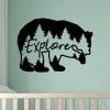 Explore {bear silhouette with trees} wall quotes vinyl lettering wall decal home decor nature mountains forest hike adventure camp 