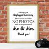 Welcome to our Unplugged Ceremony. Please honor our wishes NO PHOTOS until we are pronounced Mr. & Mrs. Thank you! wall quotes vinyl lettering wall decal wedding decal decor diy wedding sign 