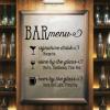 Bar menu signature drink wine by the glass beer by the glass wall quotes vinyl lettering wall decal wedding decor drink options selections cocktail open bar