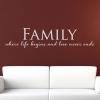 Family Love Never Ends, great for any home Wall Quotes™ Decal