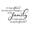If I had a flower for every time I thought of my family I could walk in my garden forever wall quotes vinyl decal home decor love 