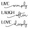 Live simply laugh often love deeply wall quotes vinyl lettering wall decal home decor live laugh love script