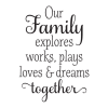 our family explores together wall decal