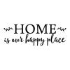 Home is our happy place wall quotes vinyl lettering wall decals house family happiness