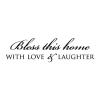 Bless this home with love & laughter wall quotes vinyl lettering wall decal home decor entry entryway photowall