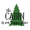 The cabin is our happy place wall quotes vinyl lettering wall decal home decor tree rustic nature 