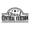 Grand Central Station double line frame and stars wall decal home decor vinyl lettering wall quotes entryway train station busy house vintage rustic farmhouse