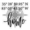 gps coordinates home with compass wall quotes vinyl lettering wall decal home decor vinyl stencil location home is where 