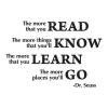 The more that you read the more things that you'll know. The more hat you learn the more places you'll go. -Dr Seuss, reading, literature, education, classroom, library, read, book, kids, playroom, nursery, dr seuss