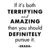 If it's both terrifying and amazing then you should definitely pursue it. -Erada- motivation motivational inspiration life goals