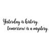 Yesterday is history, tomorrow is a mystery wall quotes vinyl lettering wall decal home decor justin timberlake live in the moment 