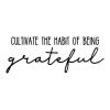 Cultivate the habit of being grateful wall quotes vinyl lettering wall decal home decor garden gardening thankful blessed 