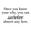 Once you know your why you can survive almost any how wall quotes vinyl lettering wall decal home decor vinyl stencil inspiration find your reason