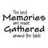 The best memories are made gathered around the table wall quotes vinyl lettering wall decal kitchen dining room eat drink dine memory 