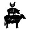 Cluck Oink Moo [rooster/pig/cow silhouettes] wall quotes vinyl lettering wall decal home decor rustic vintage farm farmhouse animal