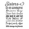 Sisters Go on adventures Dream big Share their dreams Are silly & have fun play dress up love one another protect each other Will always be friends wall quotes vinyl lettering wall decal home decor siblings