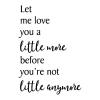 Let me love you a little more before you're not little anymore wall quotes vinyl lettering wall decal home decor vinyl stencil kids nursery stay little