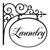 Laundry [hanging sign with scrolls] wall quotes vinyl lettering wall decal home decor vinyl stencil laundry room washer dryer