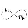 You & Me Infinity Wall Quotes vinyl lettering wall decal forever love marriage wedding anniversary infinity symbol you and me in infinity
