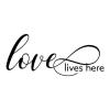 Love lives here wall quotes vinyl lettering wall decal home decor home family photowall true love marriage wedding 
