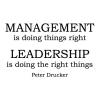 Management is doing things right Leadership is doing the right things Peter Drucker  wall quotes vinyl decal home office professional motivation example 