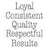 Loyal Consistent Quality Respectful Results wall quotes vinyl lettering wall decal office professional workspace workplace breakroom hr motivational word wall