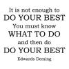 It is not enough to do your best. You must know what to do and then do your best -Edwards Deming wall quotes vinyl lettering wall decal office professional work place work space home office motivational