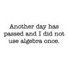 Another day has passed and I did not use algebra once wall quotes vinyl lettering wall decal home decor funny office math teacher