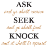 ask seek and knock wall quotes™ religious decal