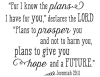 "For I know the plans I have for  you," declares the LORD, "plans to proper you and not to harm you, plans to give you hope and a future." - Jeremiah 29:11